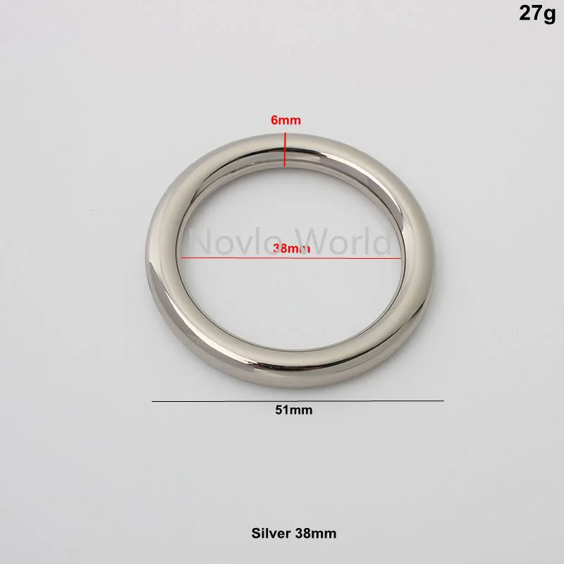 50 pieces 6 colors 6 sizes chrome color die casting O rings for woman shouldbags purse close round ring purse accessories