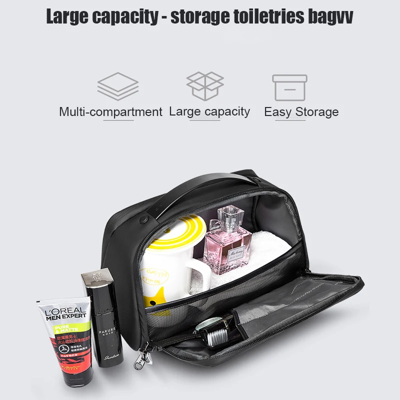 BANGE Men Toiletry Bag Travel Ladies Cosmetic Bag Toiletries Organizer Waterproof Makeup Storage Bry and Wet Separation Handbag 5