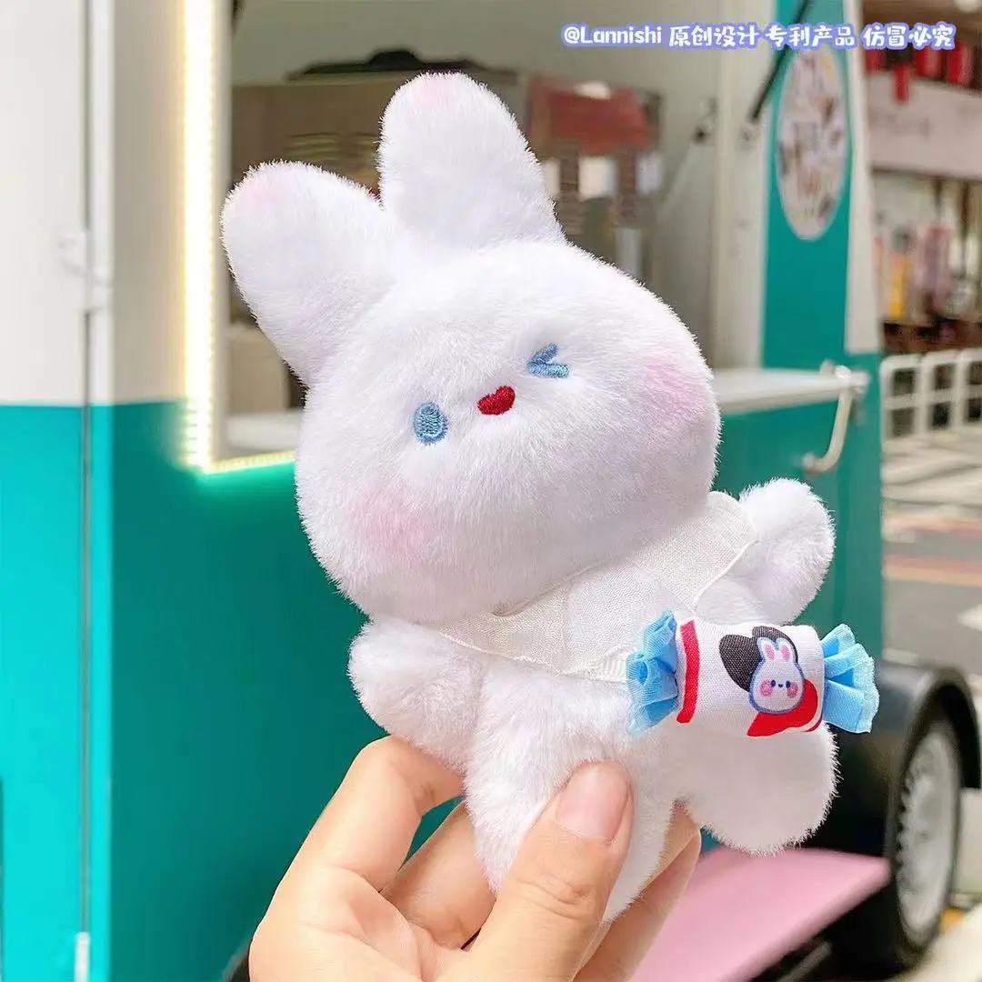 1pc Plush Doodoo Rabbit Doll Keychain Cute Keyring Pendant For Car Or Bag