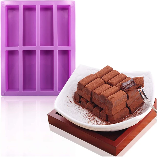 2 Pcs Large Rectangle Silicone Mold, Cereal Bar Molds, 8 Cavities Ener —  CHIMIYA