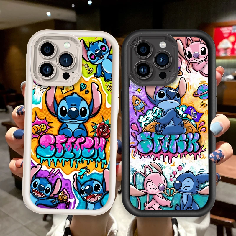 

Disney Cute Lilo & Stitch Cover For Apple iPhone 15 14 13 12 11 SE XS XR X 7 8 mini Plus Pro MAX Eye Ladder phone case