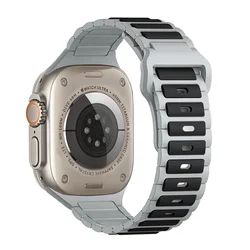 Premium Silicone Strap for Smartwatch - Versatile and Durable Band Replacement Bracelet (06 Black Grey)