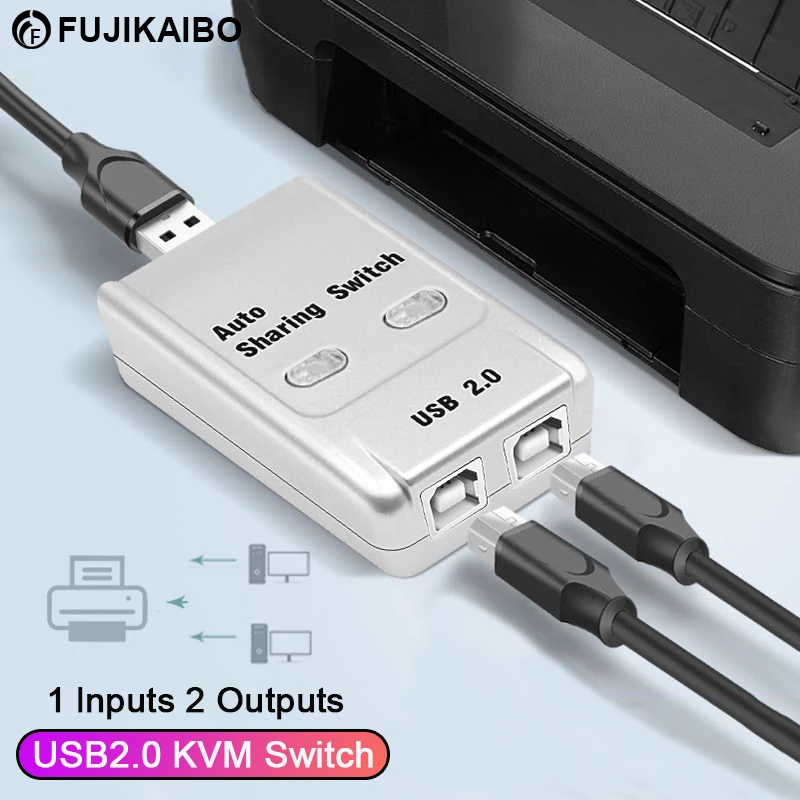 Usb 2 0 auto sharing switch 2 port hub adapter switcher durable 2 in 1