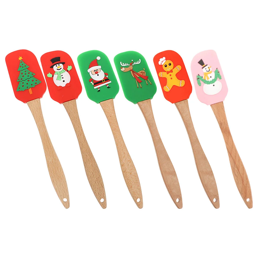 

Christmas Silicone Cream Scraper Smoother Spreader Heat Resistant Cake Butter Spatula Pastry Baking Tools