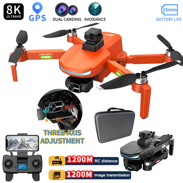 2022 NEW L800 Pro2 drone 4k profesional GPS 8K HD Dual Camera Laser Obstacle Avoidance Three-Axis Gimbal Brushless Quadcopter 1