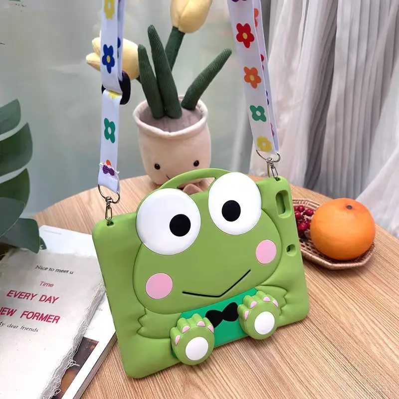 Children's Silicone Tablet Protective Case with Kerokerokeroppi Design