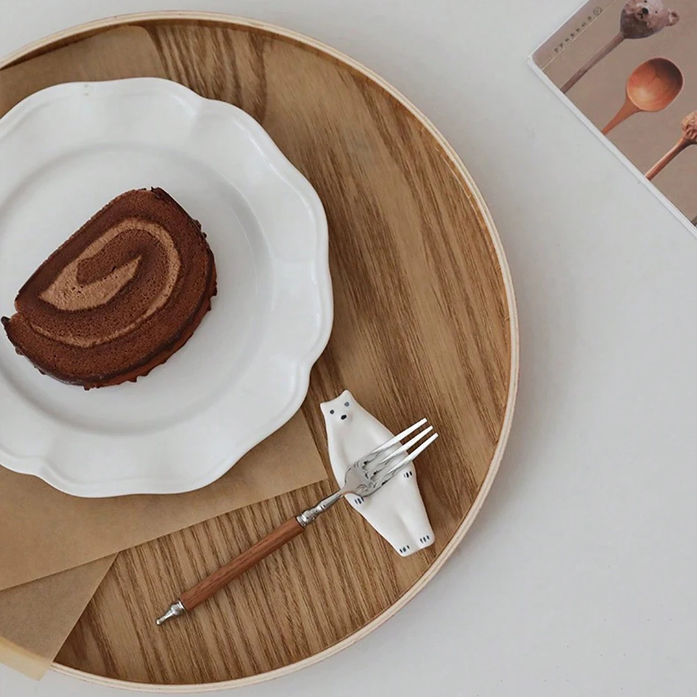 Runde Holz-Servierplatte 21/27/30cm Holztablett Dekoratives Tablett für Kaffee Zuhause Tisch Frühstück Abendessen Tee Essenstablett – Detail 9