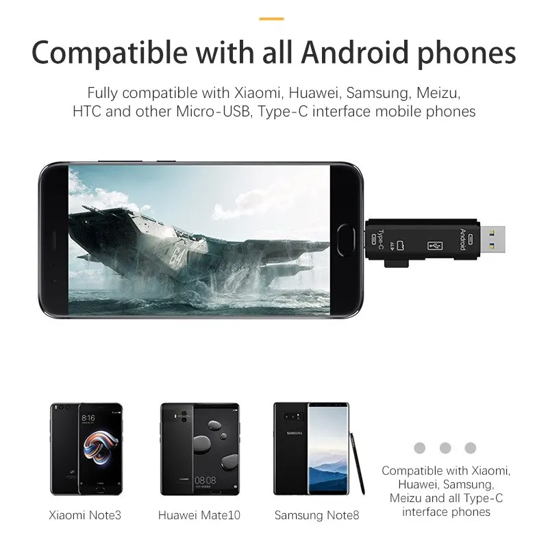 Card Reader Computer Android Mobile Phone Type C Universal Otg 3-1 High Speed Multi-in-one Camera Tf Card Usb Flash Drive Mini