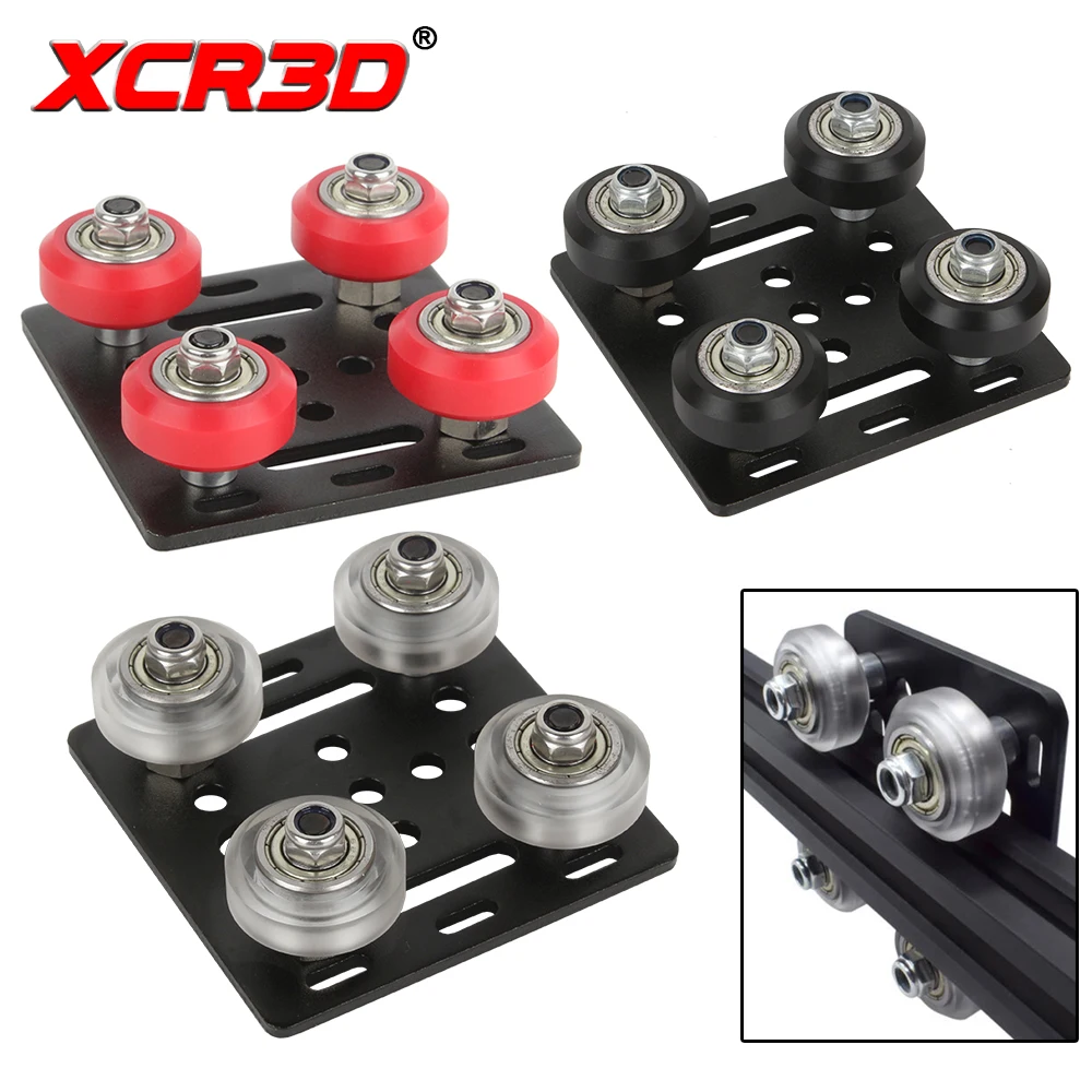 XCR3D 3D Printer Parts  V Gantry Plat Set Special Slide Plate Pulley For 2020 V-slot Aluminum Profiles Wheels