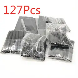 Heat - Shrink Tubing Kit for Electrical Insulation and Wire Protection (127 - 750 pcs) (127 Black with Bag)