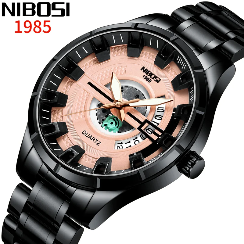 NIBOSI Mens Watches Top Brand Luxury Wristwatch Date Simple Quartz Watch Men Sport Military Waterproof Clock Relogio Masculino
