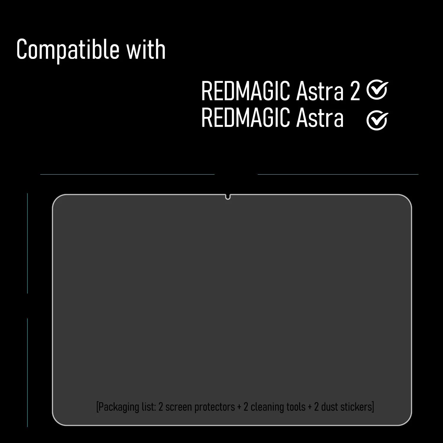RedMagic Astra Full HD Tempered Glass Screen Protector - Scratch-Proof Oil-Resistant Film, 2-Pack