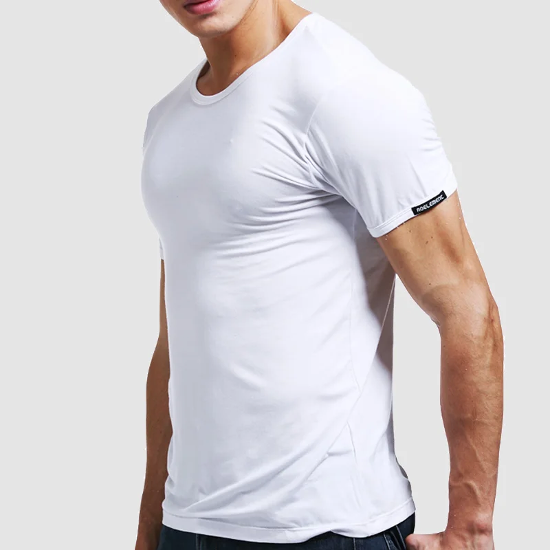 Men's Summer Short-Sleeved T-Shirt Thin Round Neck Tight Slim Vest