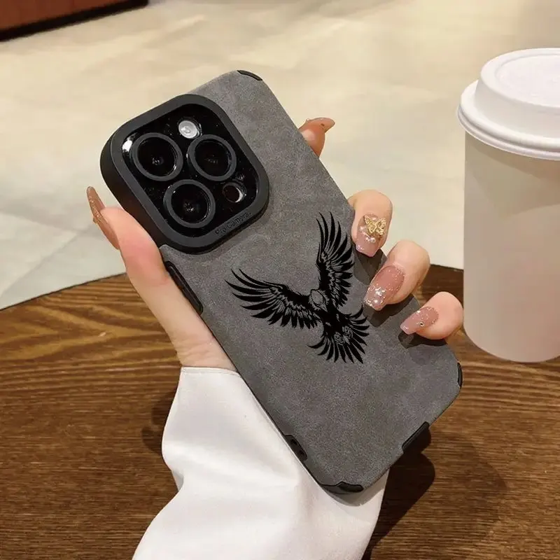 Black Eagle Pattern Soft TPU Phone Case - Sleek and Stylish Back Cover