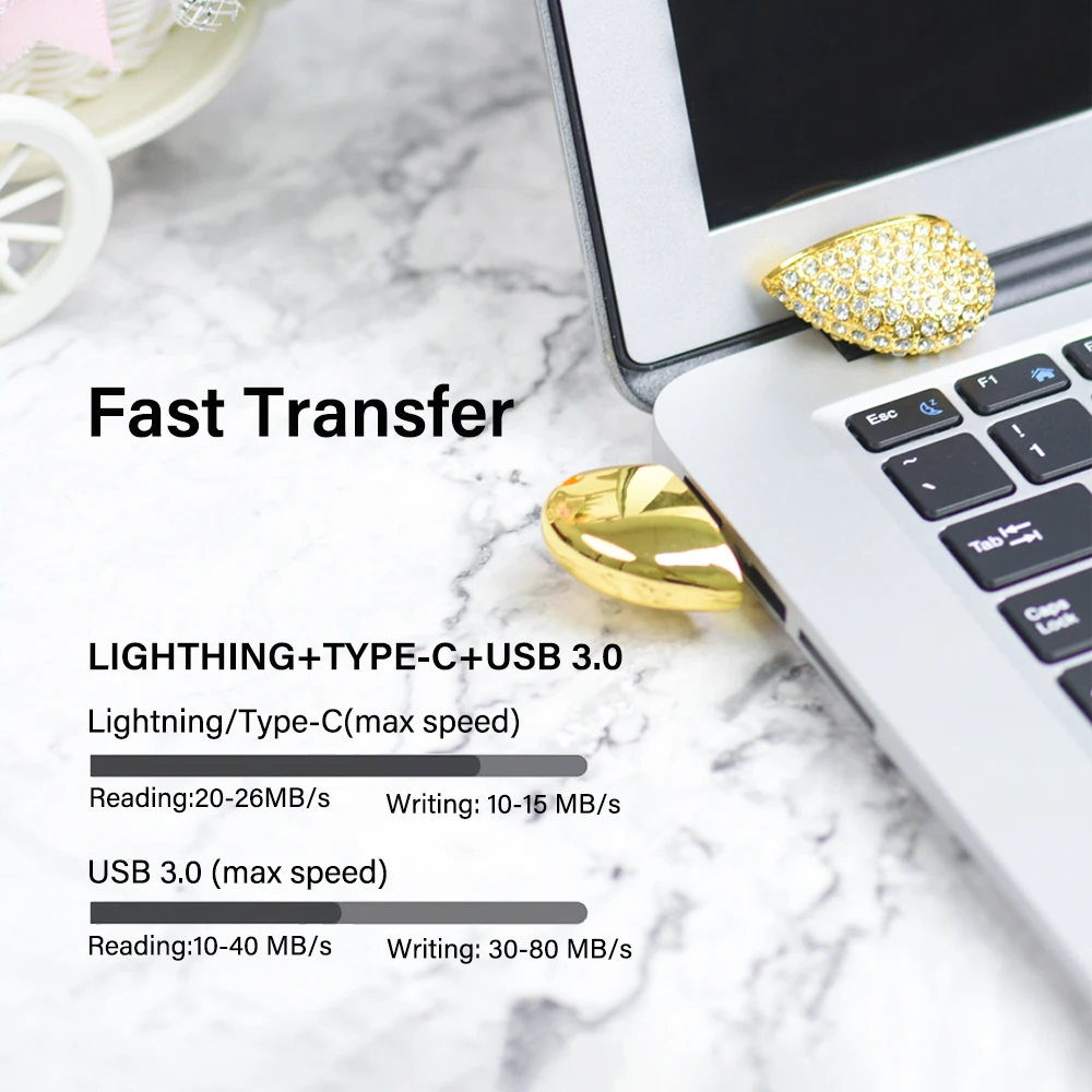 JASTER 인기 상품 크리스탈 하트 모양 USB 2.0 티어드라이브 외장 저장장치 4GB 16GB 32GB 64GB 외장 저장장치