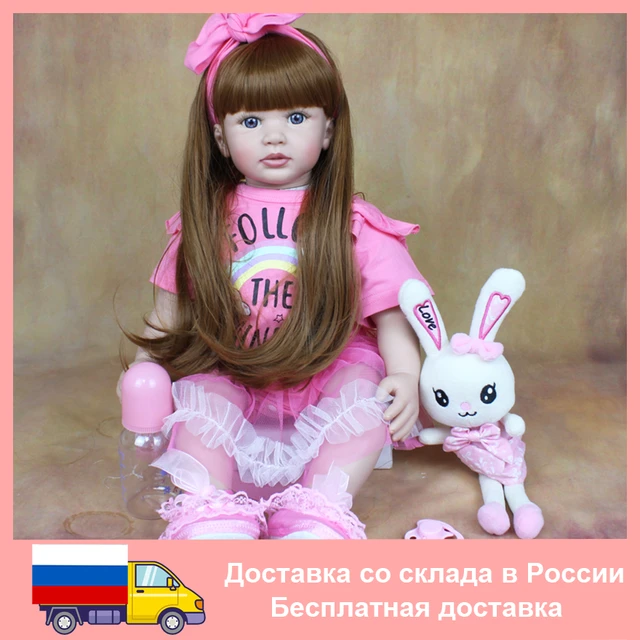 24 Silicone Reborn Toddler Baby Doll Toys 60cm pink Princess Girl Like Alive  Bebe reborn Girls Brinquedos Collection gift toys - AliExpress