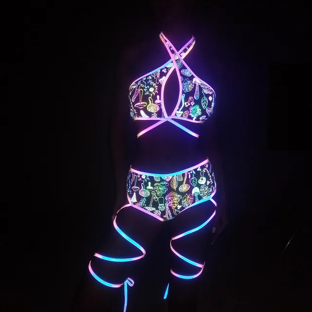 Reflective Holographic Bikini 3 Piece Set 23