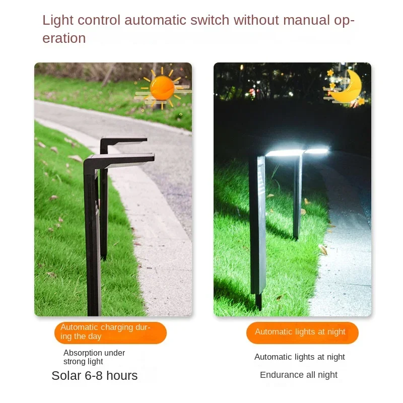 Solar Lawn Light Outdoor Waterproof Courtyard Garden Villa Landscape Decoration Road Lighting Automatic Lighting Plug-in Type