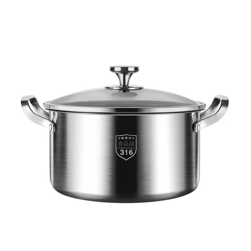 316 stainless steel soup pot household induction cooker porridge pot steamer integrated thickened binaural food grade soup p