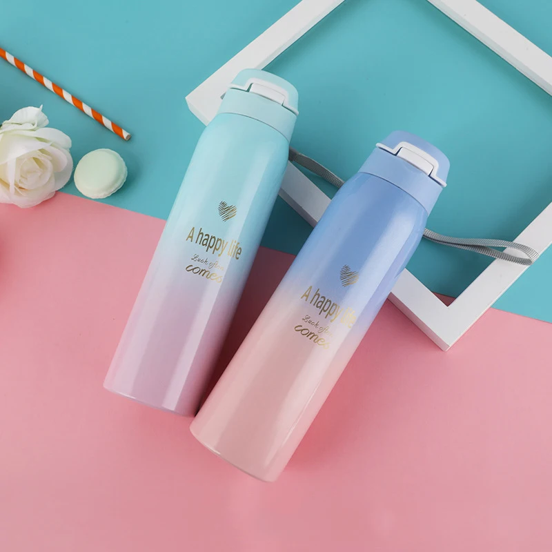 480ML Insulated Milk&Coffee Cup 18/8 Stainless Steel Thermos Straw Water Bottle Sports Vacuum Flask water bottle thermal mug stainless steel thermos bottle thermal water bottle stainless steel water bottle stainless steel cup stainless steel thermos cup stainless steel thermal container