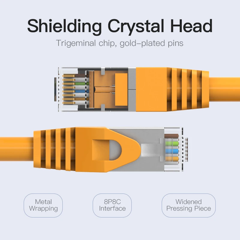 High-Speed Cat 6A Ethernet Cable - RJ45 UTP Network Patch Cord for Modem and Router Connections