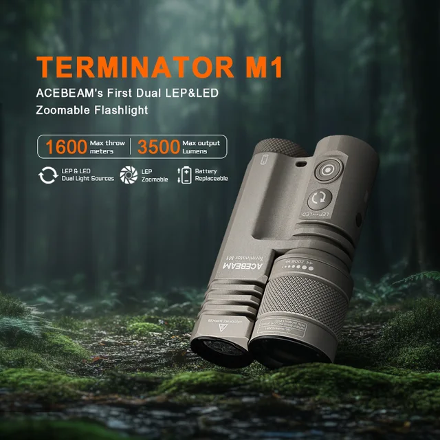 ACEBEAM TERMINATOR M1 懐中電灯 Dual Head LEP/LED Flashlight|Acebeam® Official Store |High