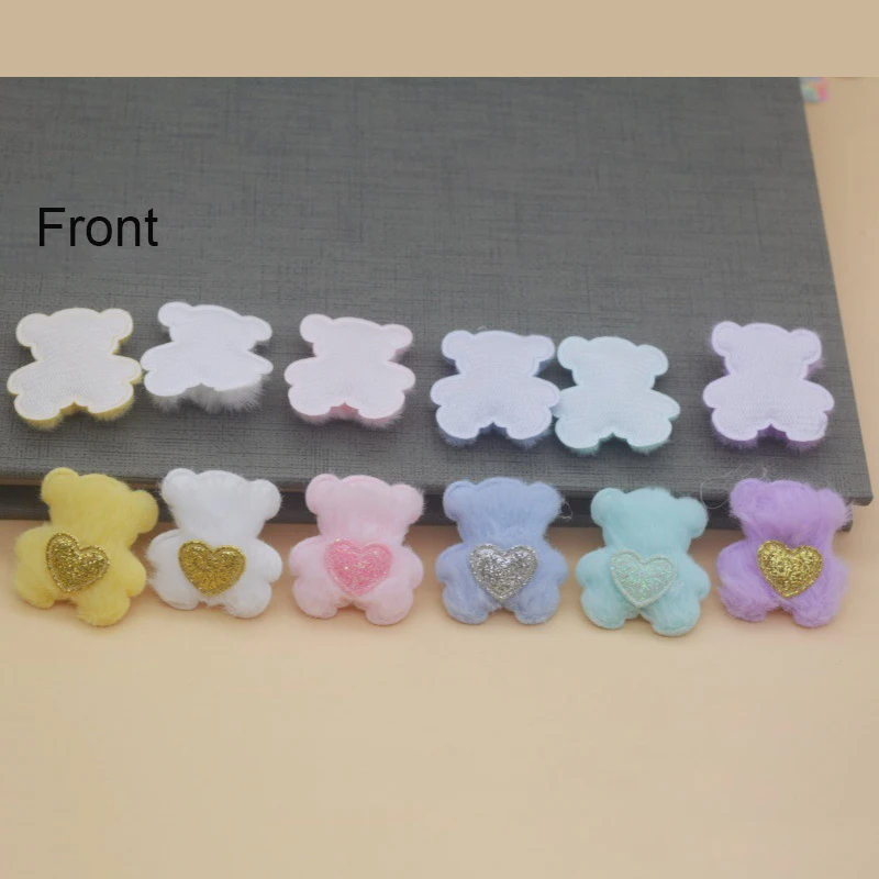 30 Stücke 3*3,5 CM Plüsch Filz Bär Handgemachte Haarspange Zubehör Und Tuch Dekorative Accessoires – Detail 5