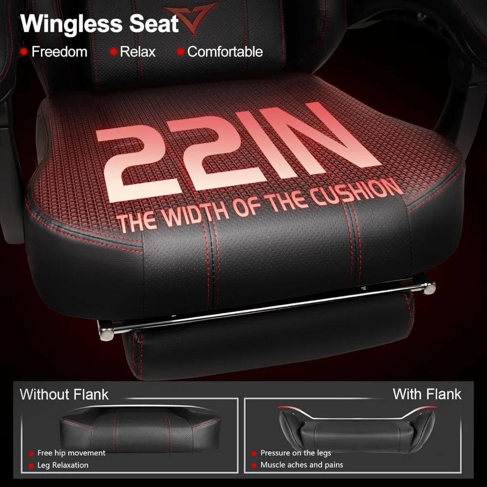 Big and Tall Gaming Chair 400lb Weight Capacity with Footrest, Ergonomic Video Game Chair for Adults with Oversized Headrest 4
