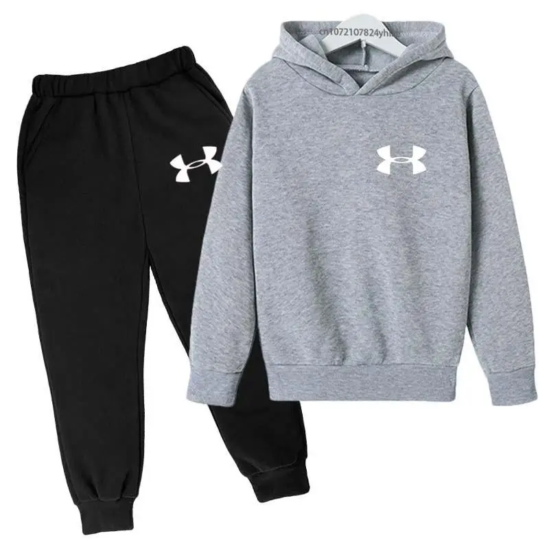 thumbnail image 1 of Conjunto de 2 piezas de sudadera y pantalones de terciopelo para niños, primavera y otoño, informal, sencillo, para niñas de 2 a 13 años, 1 of 5