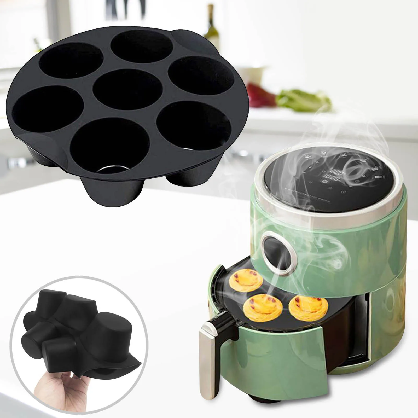 7 Even Cake Muffin Cup For Air Fryer Accessories Cupcake Molds For