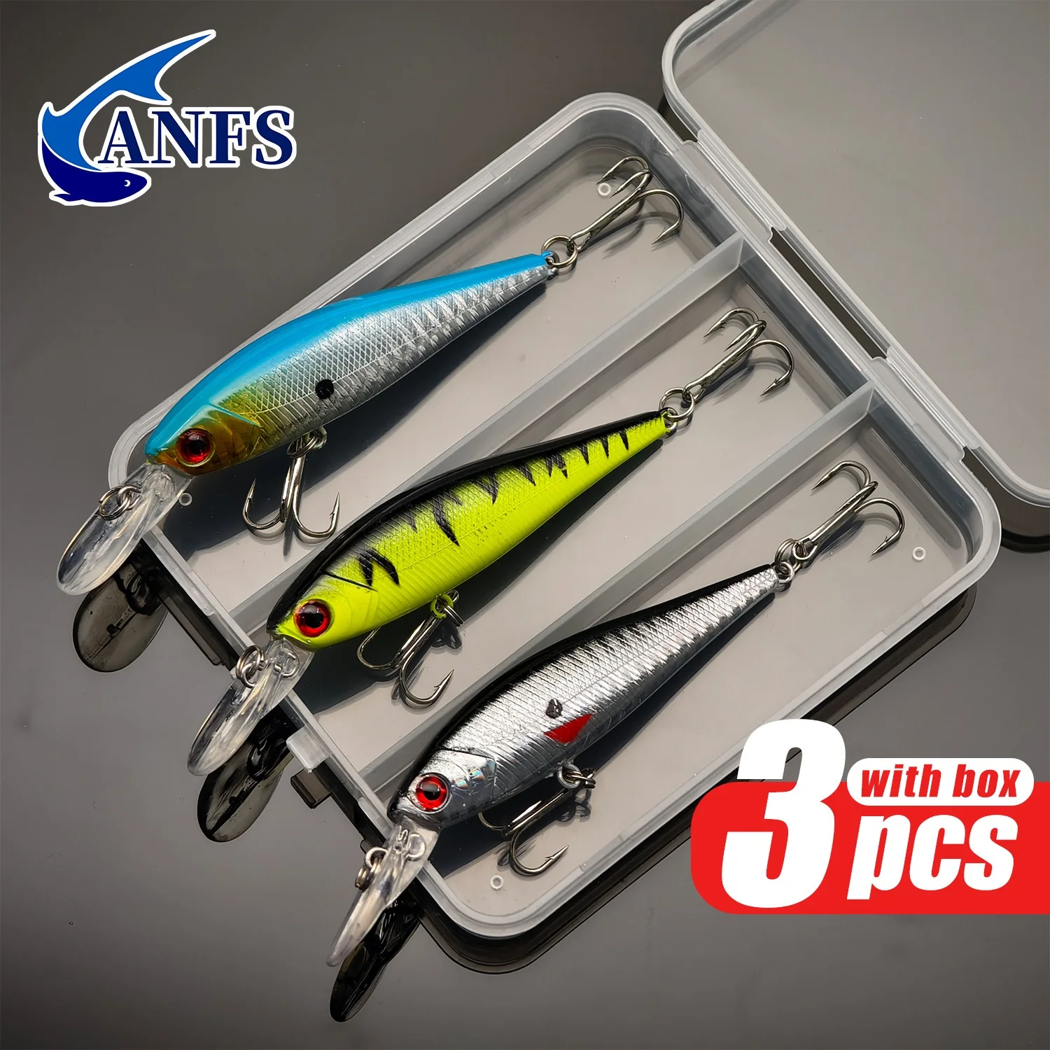 Anfs 3PCS Minnow Lure -exceptional Artificial Baits Enhanced Catch Rates,cool