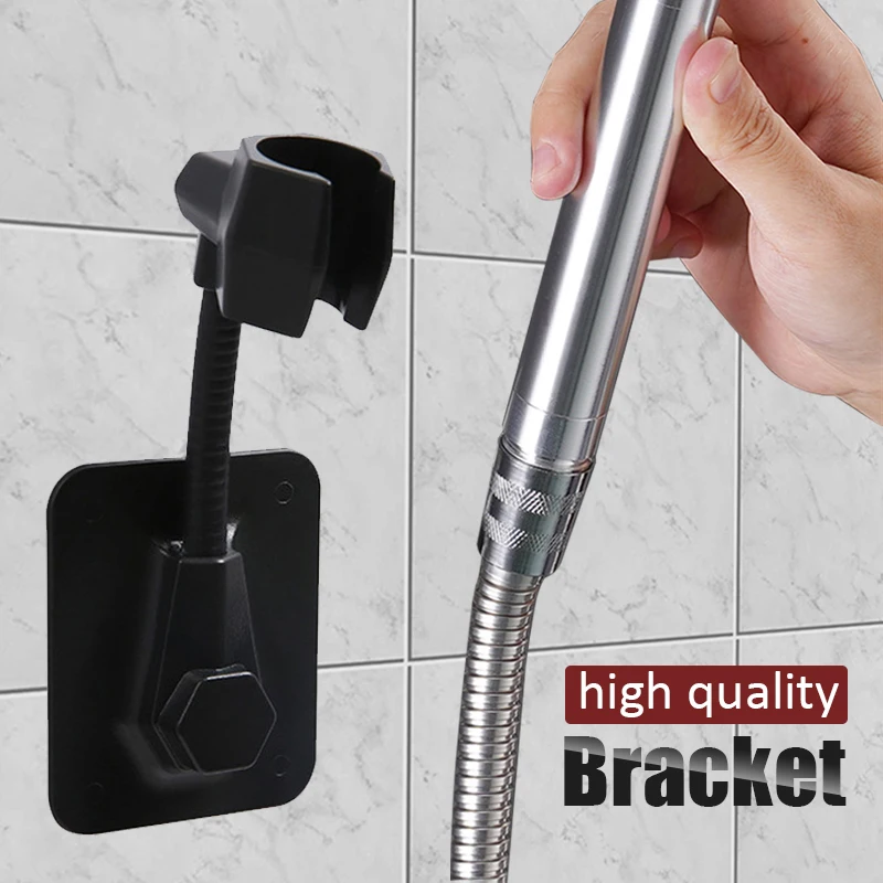 

Adjustable Bathroom Shower Bracket for Bath Black Shower Rail Holder Bracket Head Strongly Stick To The Wall