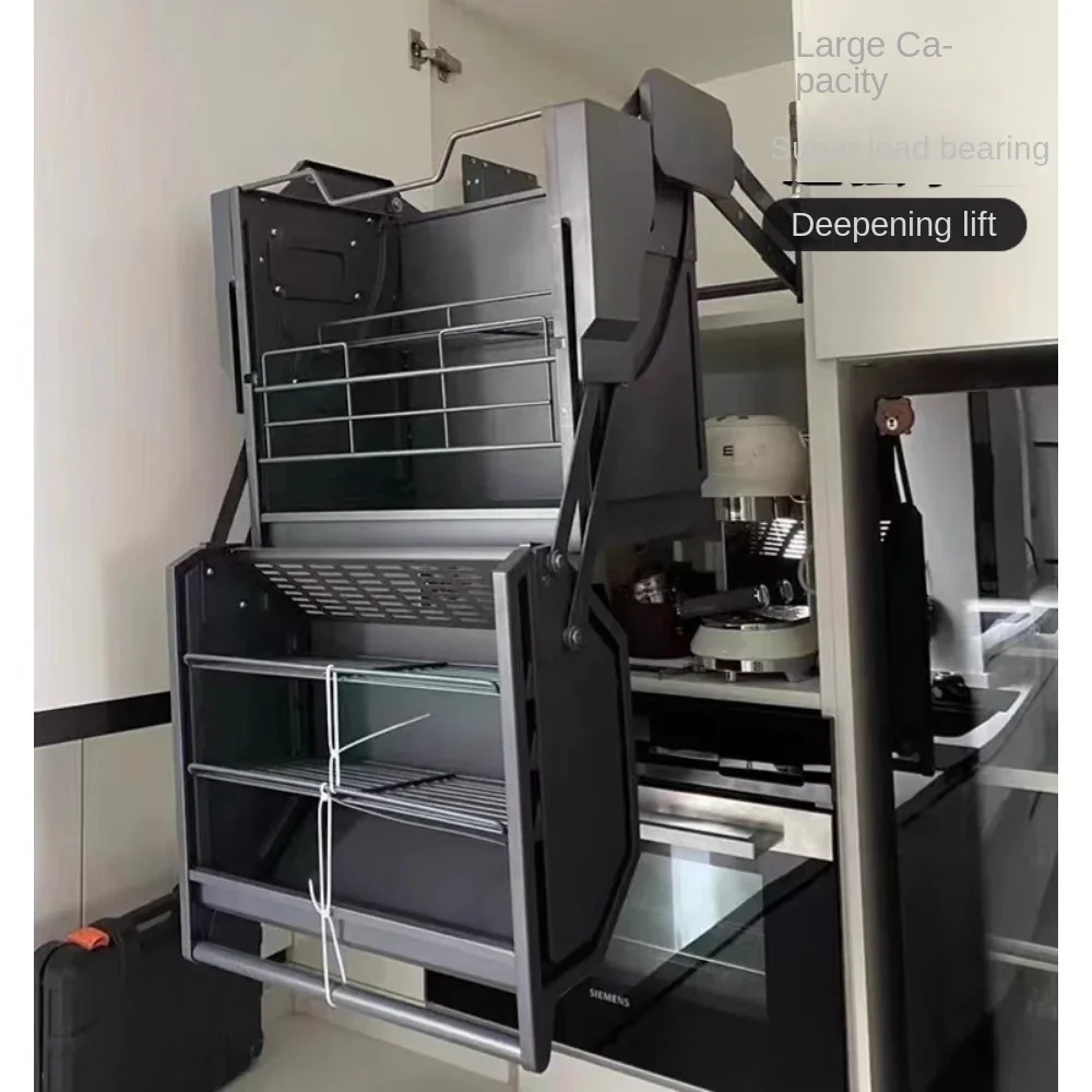 

Kitchen, refrigerator, top ket, hanging snack cabinet, deepening hanging cabt, basket, high lifting and lowering machine