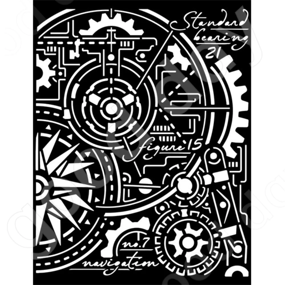 

Arrival New 2022 Aviator gears compass Stencil Set Used for Scrapbook Diary Decoration Embossing Template Diy Greeting Card