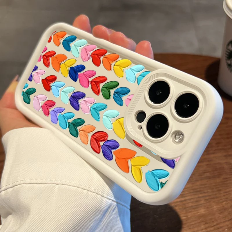 Oil Painting Love Heart Phone Case for Xiaomi Redmi Note 13 12 11 Pro Plus 5G 12S 11S 10S 10 Redmi 12C 13C 4G Shockproof Cover