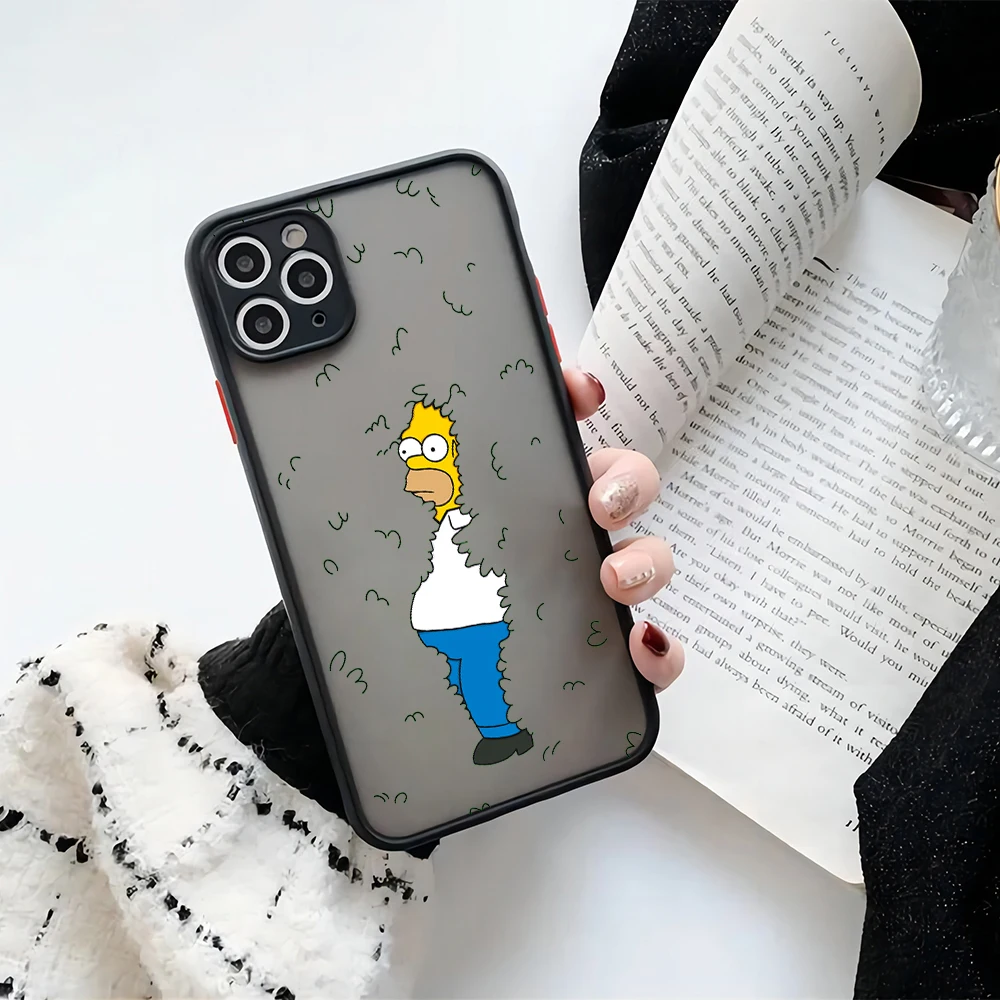 Cartoon Cute The s-Simpsons Matte Transparent Phone Case Cover
