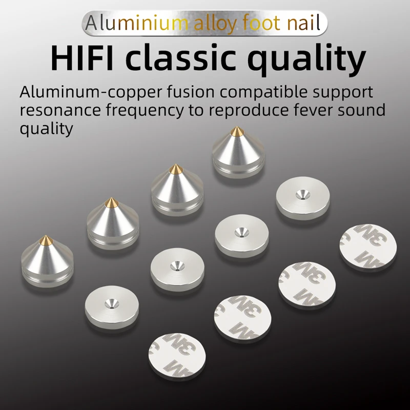 HIFIDIY LIVE 4PCS 4세트 스피커 스탠드 발 받침대 알루미늄 합금 금속(천연 나무 아님) 스파이크 콘 플로어 풋 네일 M23*20