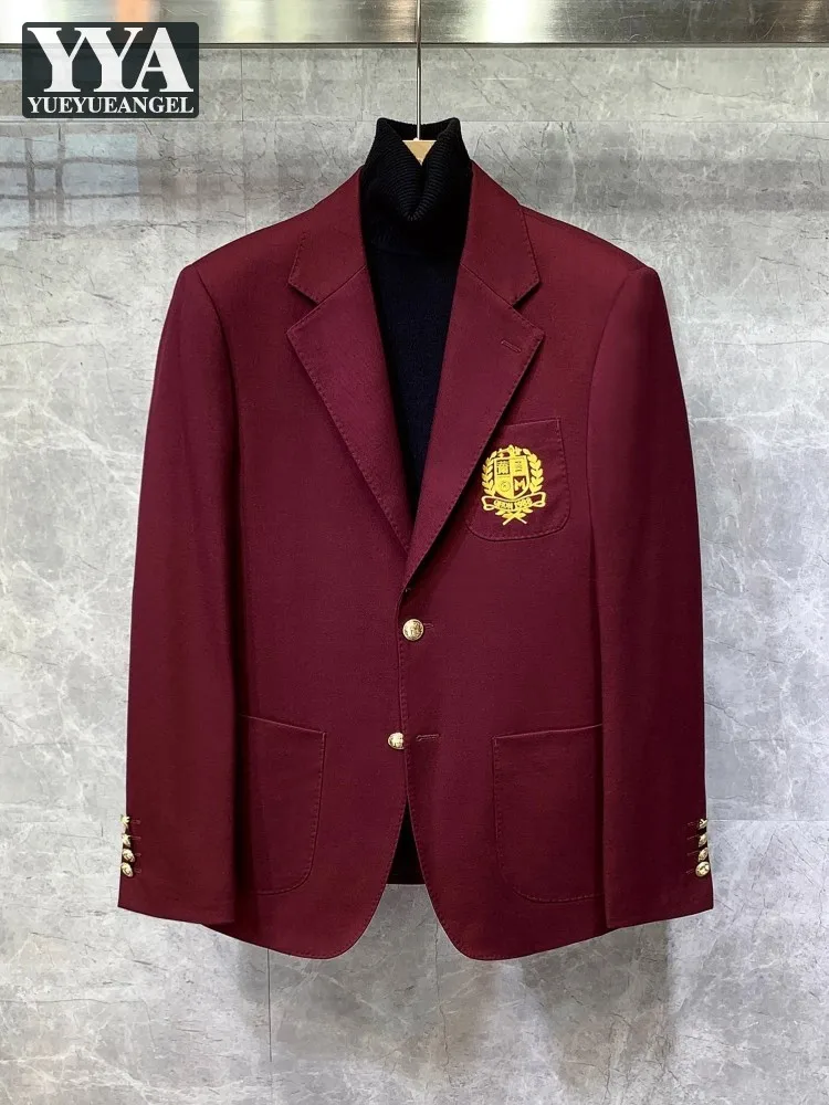 British Style Mens Suit Jacket Single Breasted Slim Fit Business Casual Blazers Spirng Autumn Solid Color Men Fashion Outerwear