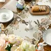 Easter Bunny Egg Carrot Bowknot Leaves Linen Table Runner Party Decor Spring Kitchen Dining Table Runner Easter Decorations 5