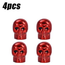 Skull Design Antirust Valve Stem Caps - Dustproof Protector Covers (4pcs)