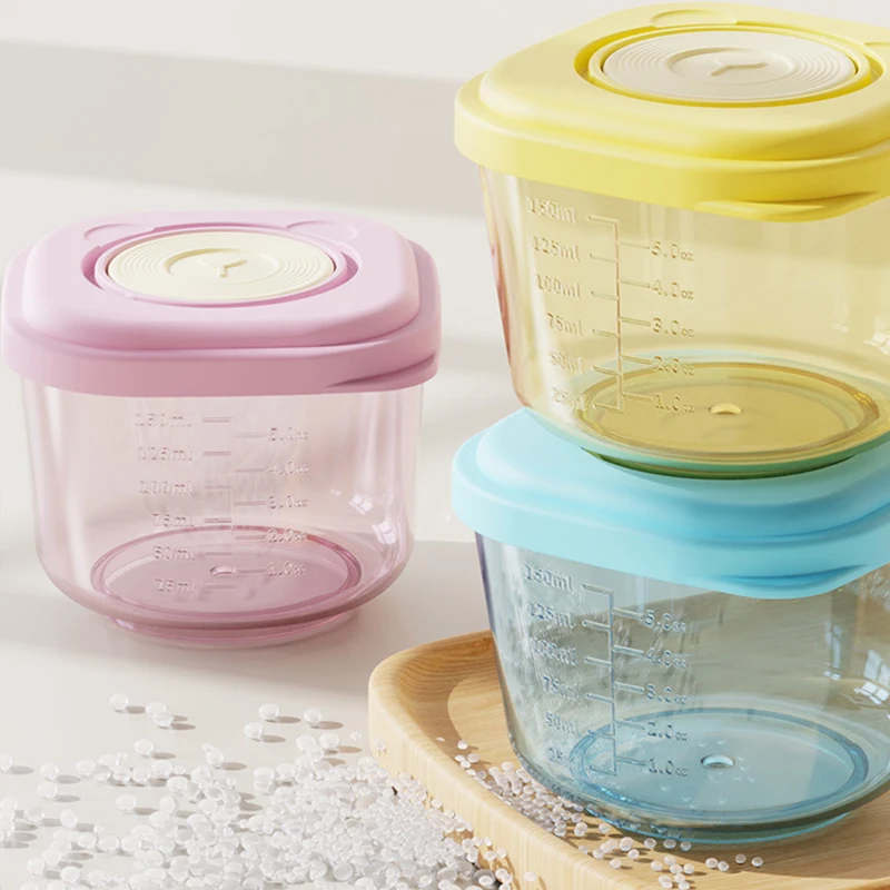 Set of 6 Leak-Proof Baby Food Storage Bowls - Steamable, Stackable, and Freshness-Preserving Containers