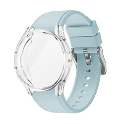 Premium Strap and Protective TPU Case with Bracelet - Soft and Durable Cover - Watch 6 Classic 43mm (Clear Blue)