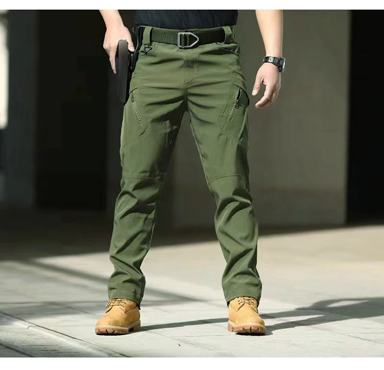 TRVLWEGO Herren-Outdoor-Hose, lässig, Trekking, schnell trocknend, leicht, wasserdicht, Wander-Cargohose mit 6 Taschen, Herbst – Detail 12
