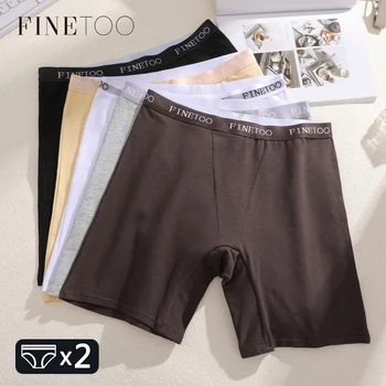 2pcs Women's High Waisted Boxer Briefs Cotton Plus Size Panties Sexy Elastic Waistband Sports Shorts Casual Comfortable Lingerie