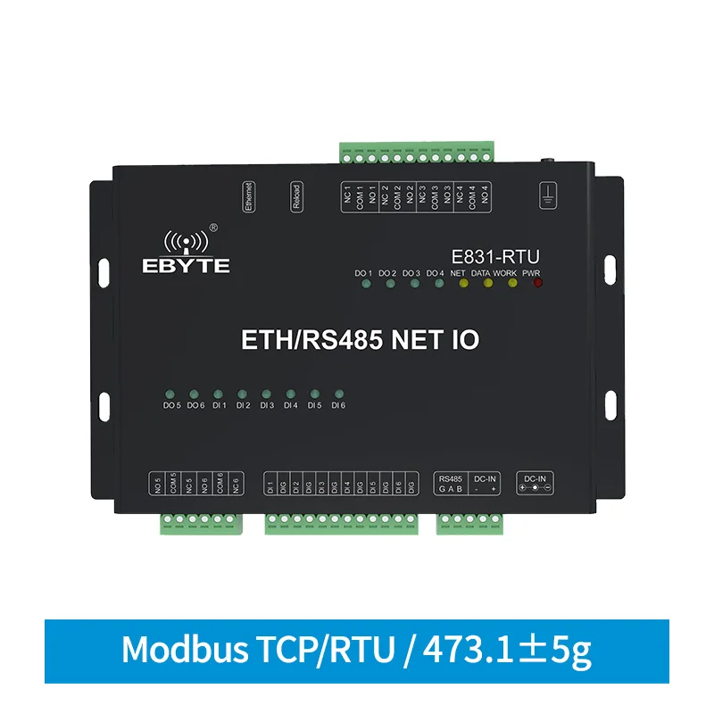 modbus rtu relay rs485 digital quantity 8 channel digital input output dry contact acquisition io controller e831 rtu 8080t 485 RS485 Ethernet Digital  12 Channel Network Quantity Relay IO controller Modbus TCP RTU Wireless Transceiver Modem