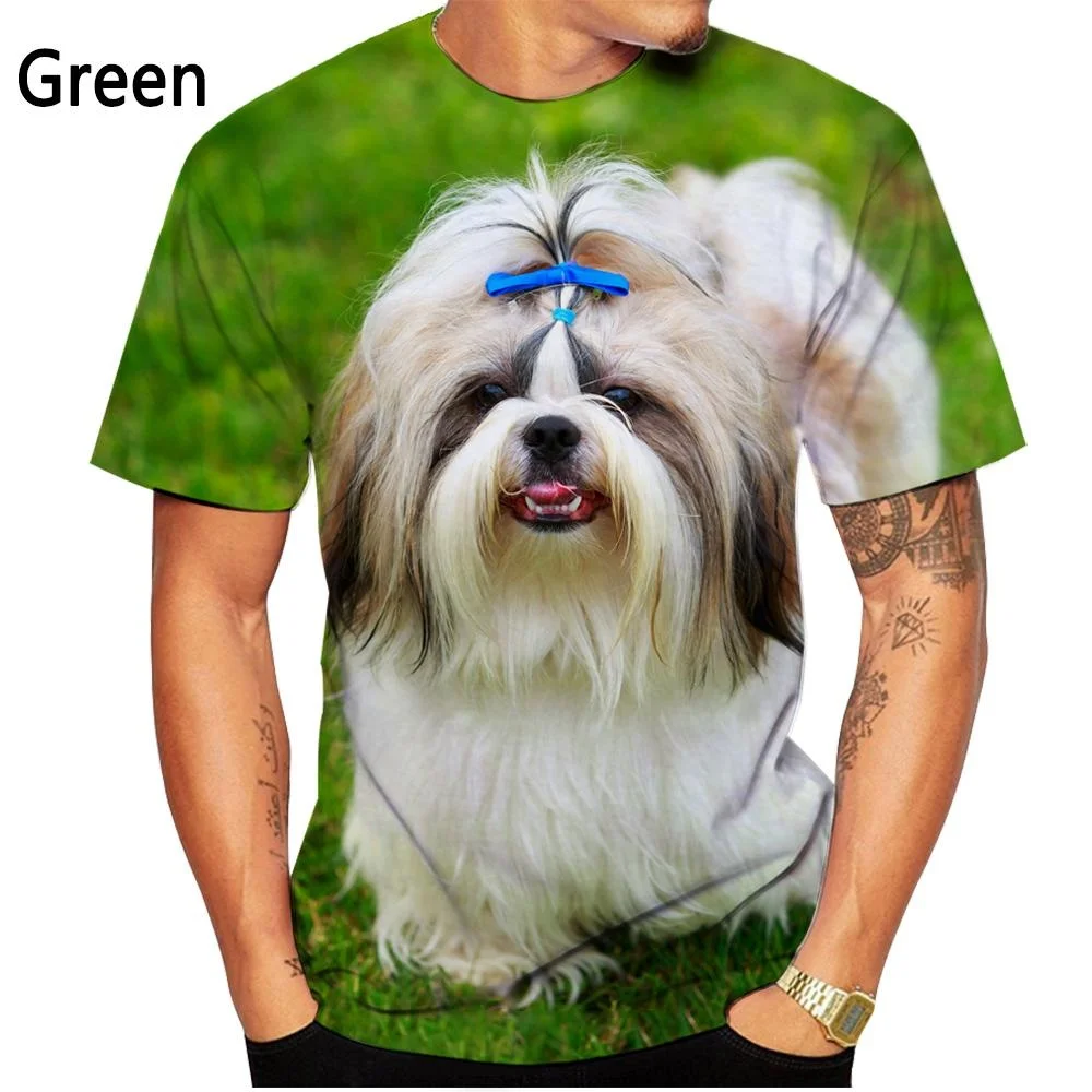 Casual Men Shih Tzu Animal Oversized T Shirt