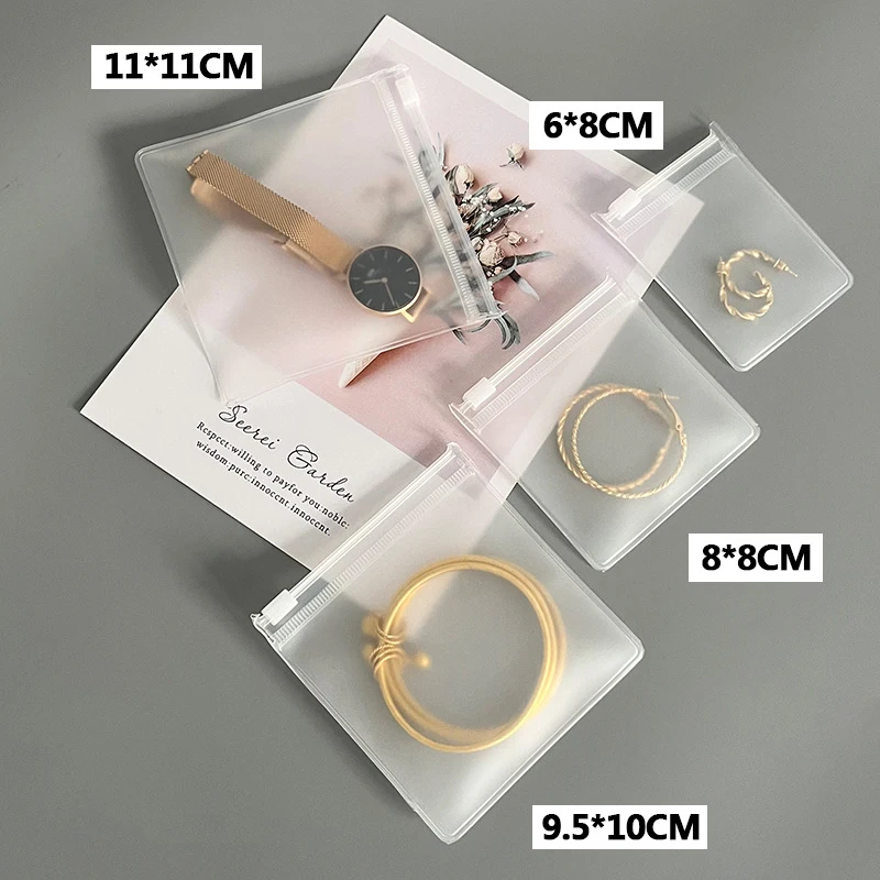 10pcs Transparent Frosted Small Ziplock Plastic Bags Jewelry Gift Storage Bag Packaging Clear Eva Self Sealing Pouches Wholesale 4