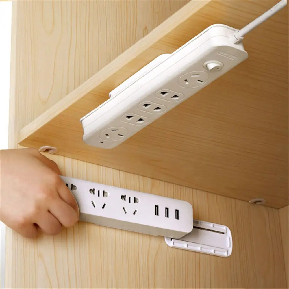 Wall-Mounted Sticker Punch-free Plug Fixer Home Self-Adhesive Socket Fixer Seamless Power Strip Holder wall mounted socket fixer