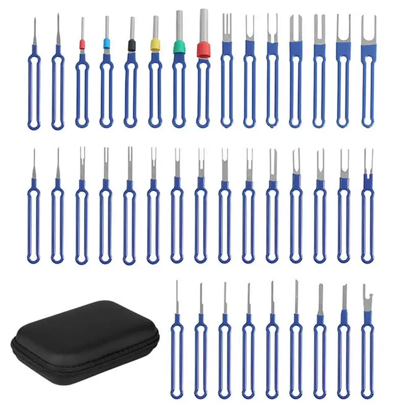 

Electrical Pin Removal Tool 36pcs Blue Pin Removal Tool Kit For Depinning Automotive Terminal Release Kit Terminal Ejector With