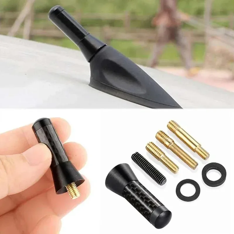 Carbon Fiber Screw Metal Short Stubby Mast Antenna Car Styling Roof Antenna Enhanced Signal for Benz Car Accessories